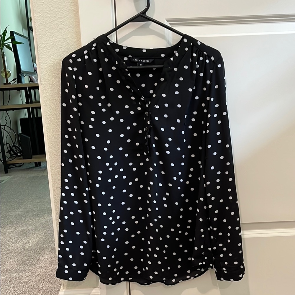Black and White Polka Dot Blouse